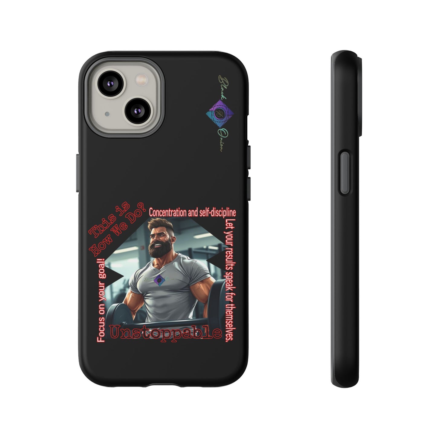 BlackOnion Brand New Phone Case - with Motivational Workout Motif’Unstoppable ‘💪🔥🫵