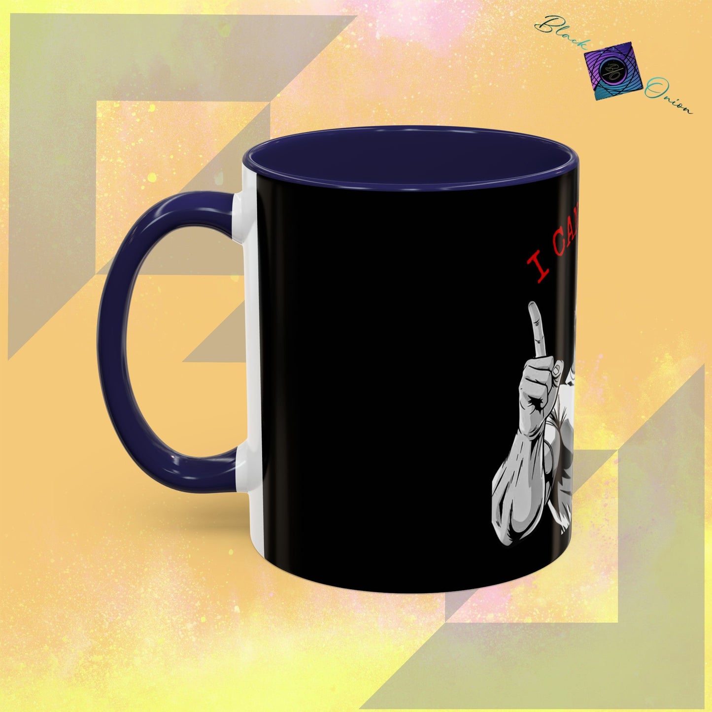 BlackOnion Coffee Mug - 11oz with Workout Motif ‘I Can Do It ’🔥💪🫵