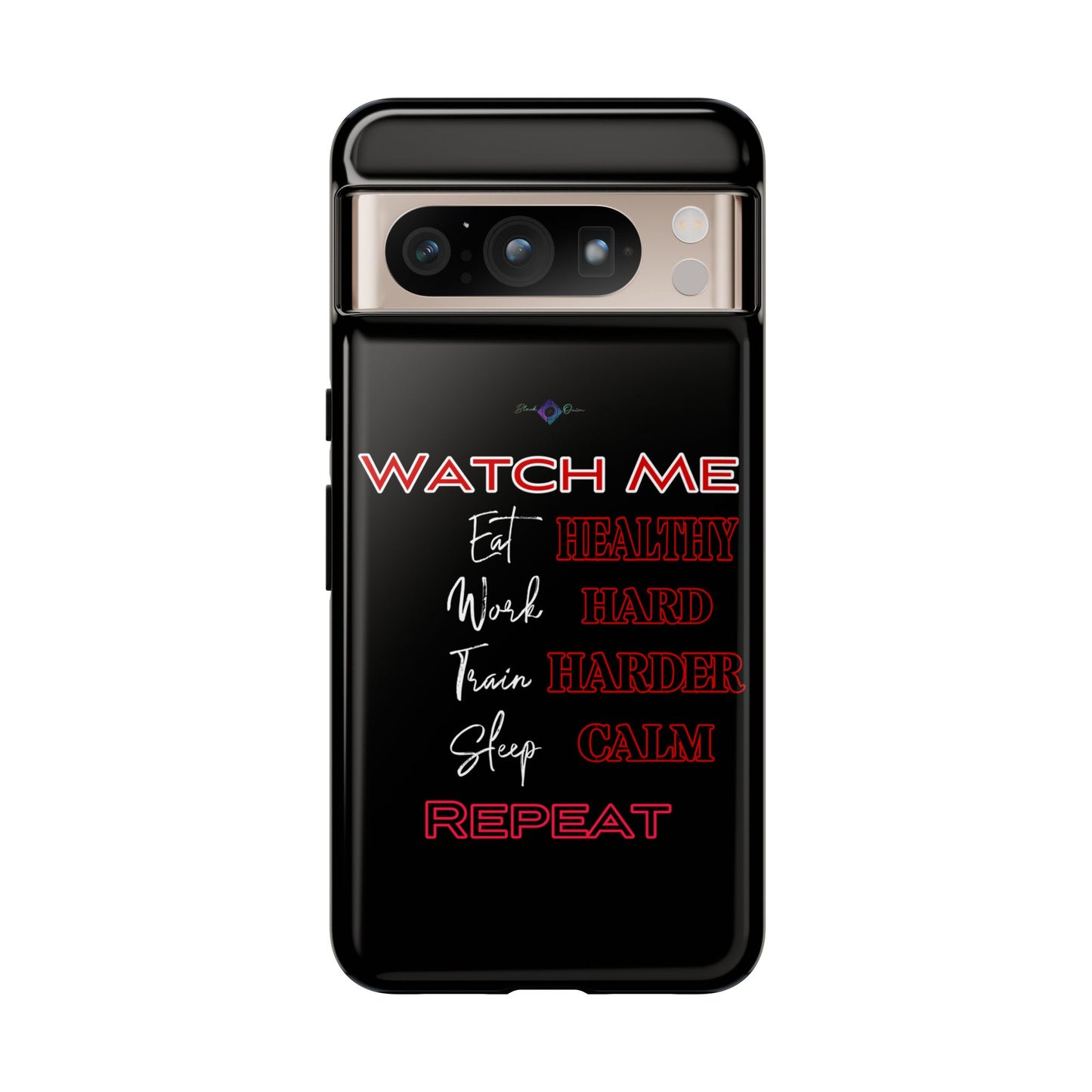 BlackOnion Phone Case -with Motivational Motif  'Watch Me' 💪🔥🫵