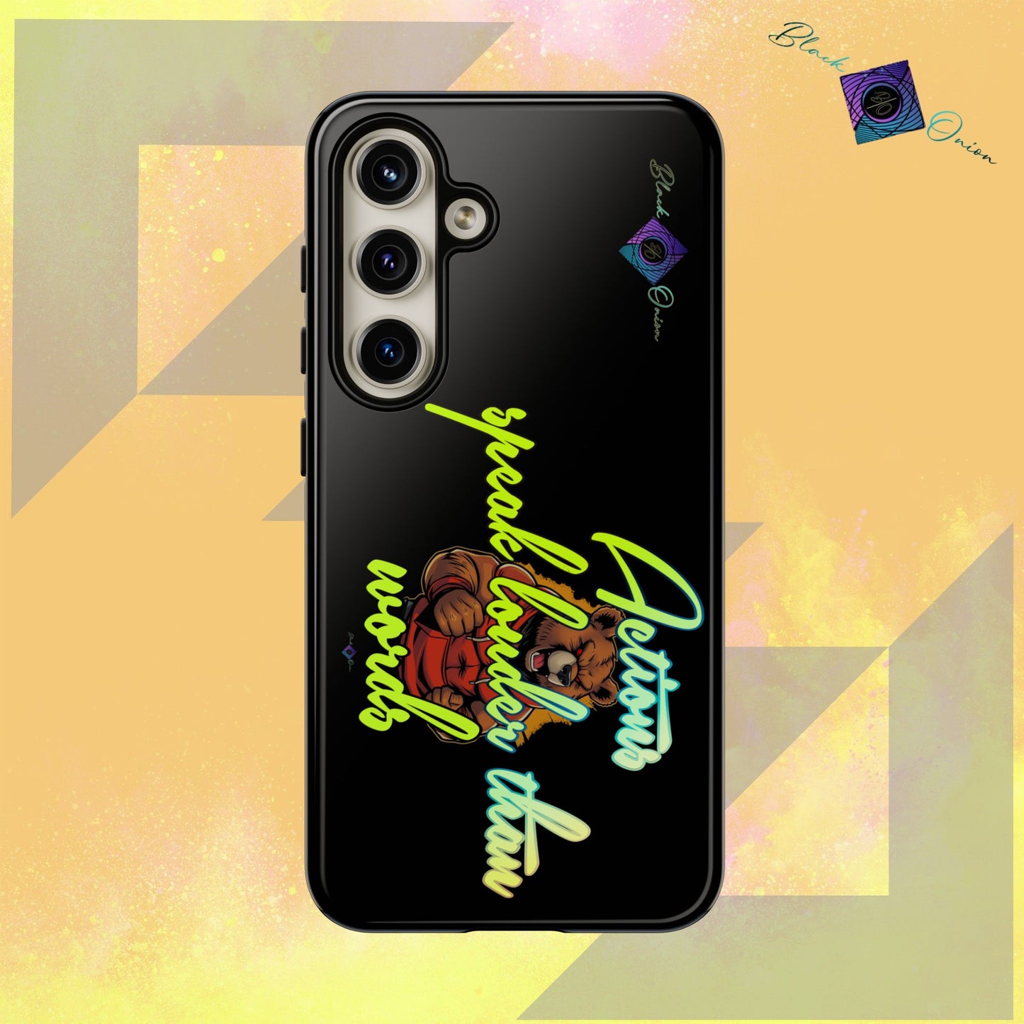 BlackOnion Brand New Phone Case - with Motivational Workout Motif ‘Actions speak lauder ‘💪🔥🫵