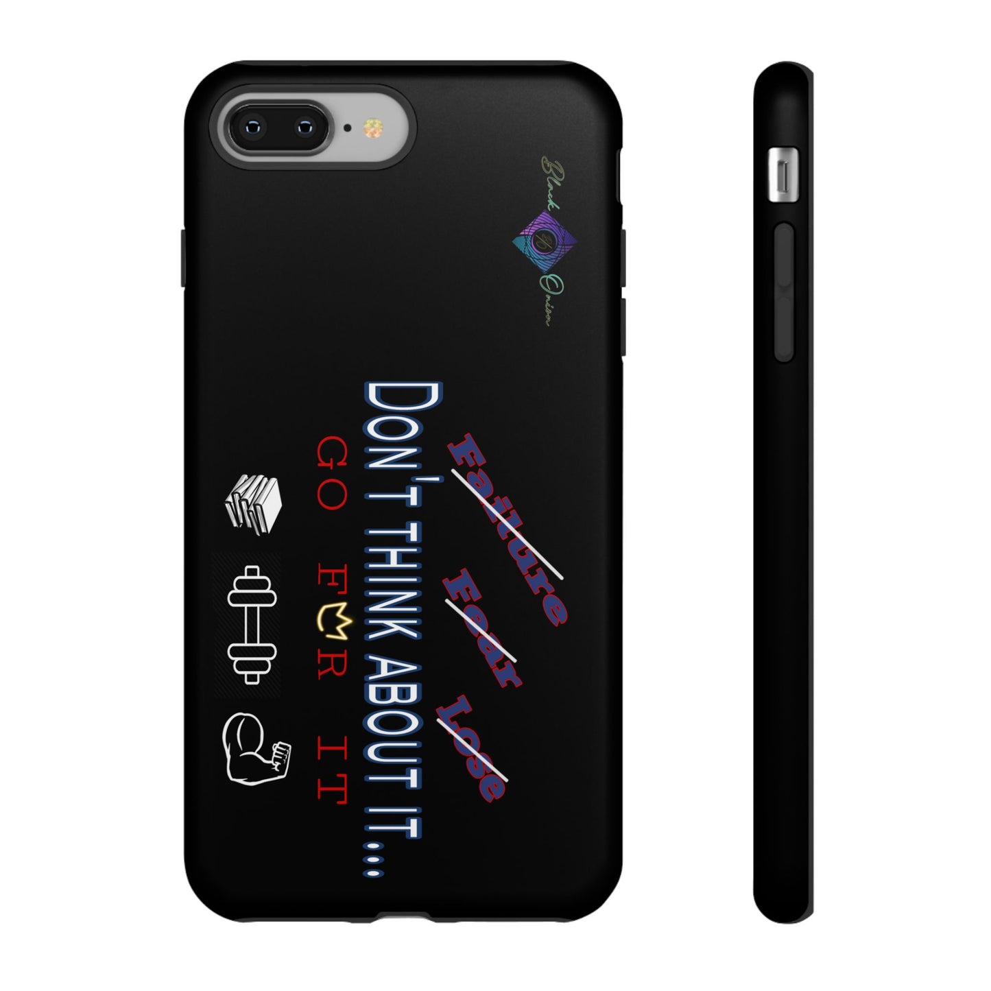 BlackOnion Brand New Phone Case - with Motivational Workout Motif’Don’t think ‘💪🔥🫵