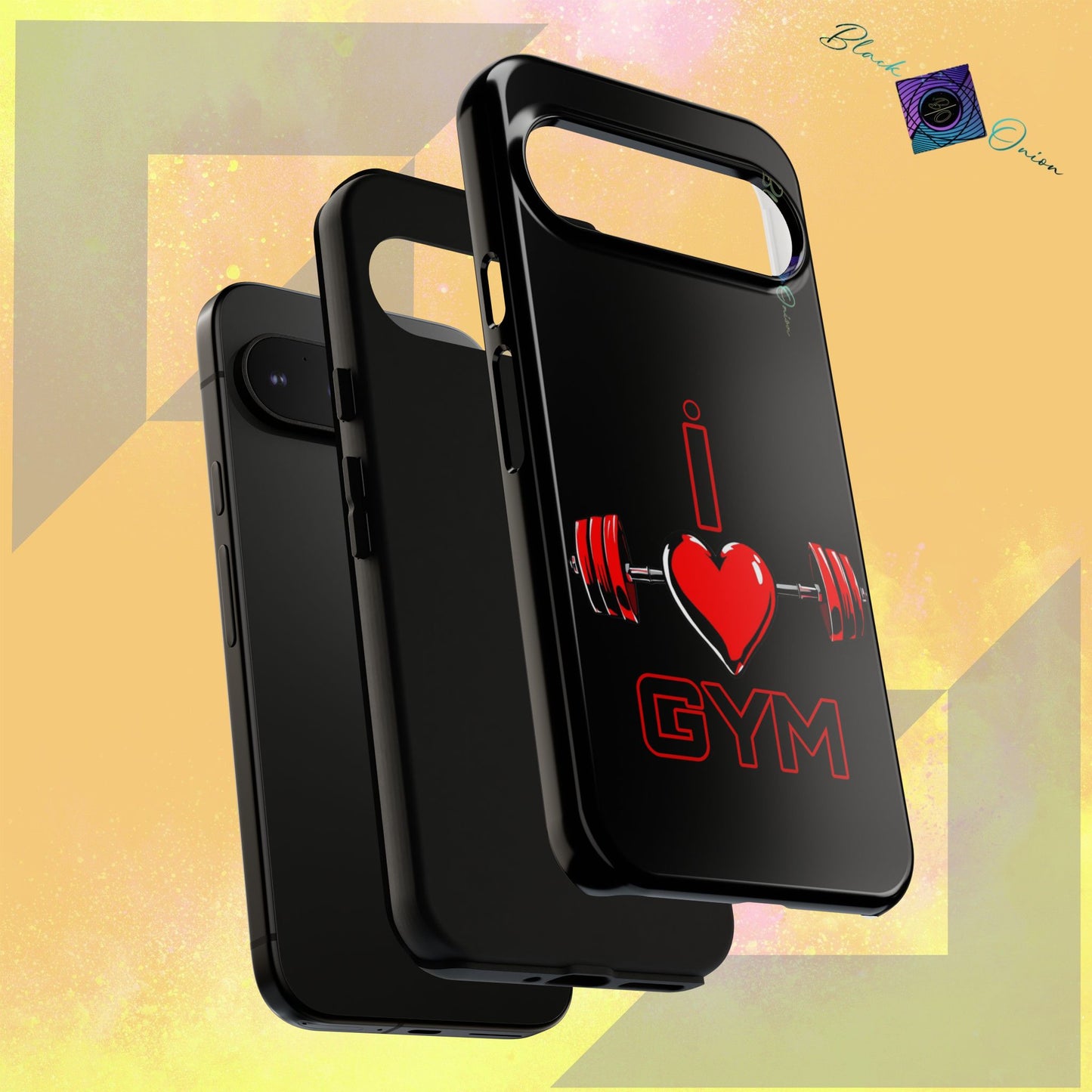 BlackOnion Brand New Phone Case - with Motivational Workout Motif’I Love Gym ‘💪🔥🫵
