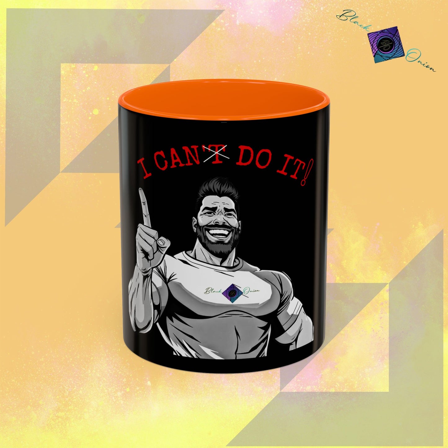 BlackOnion Coffee Mug 2 with Workout Motif ‘I Can Do It V2’🫵🔥💪