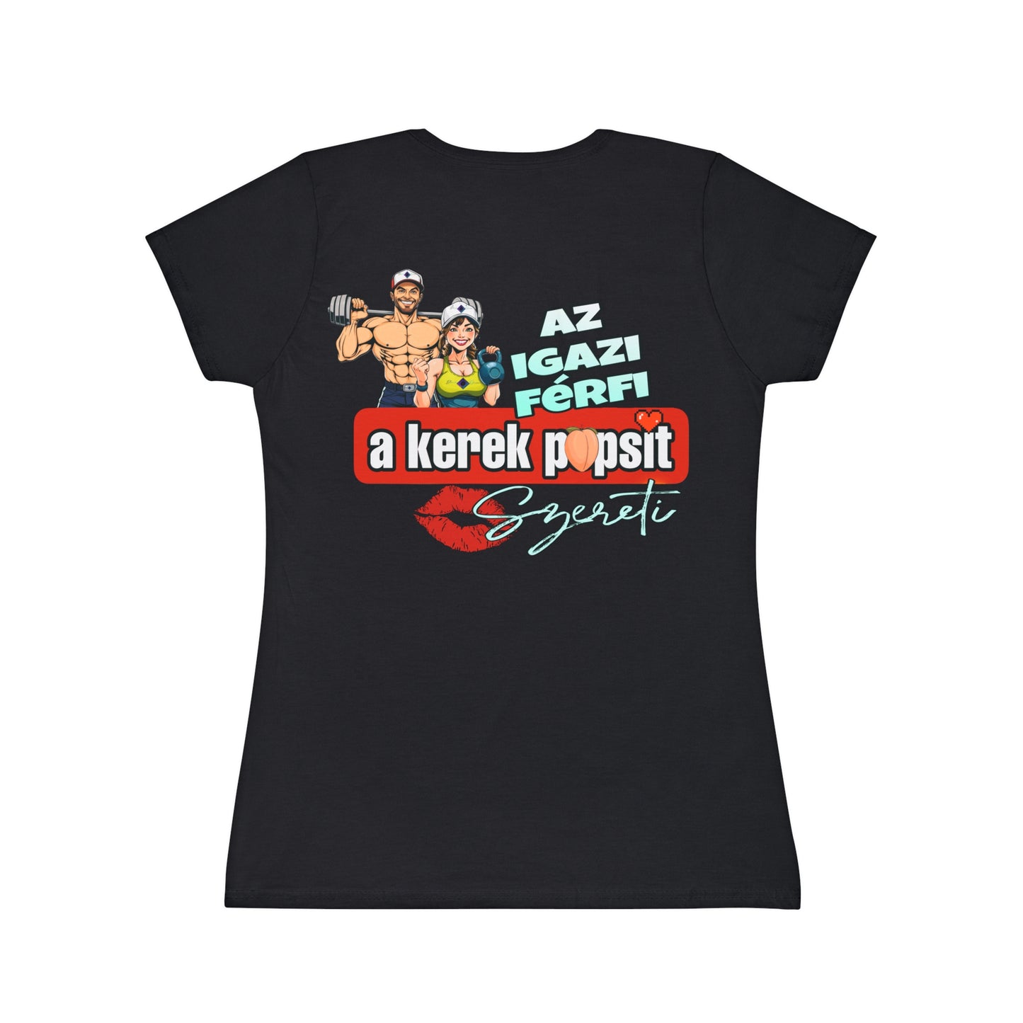 BlackOnion Women's Iconic T-Shirt - with Workout Motif “Az igazi férfi”💯🌸💋