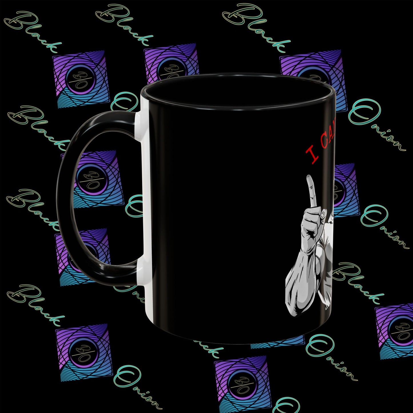 BlackOnion Coffee Mug - 11oz with Workout Motif ‘I Can Do It ’🔥💪🫵