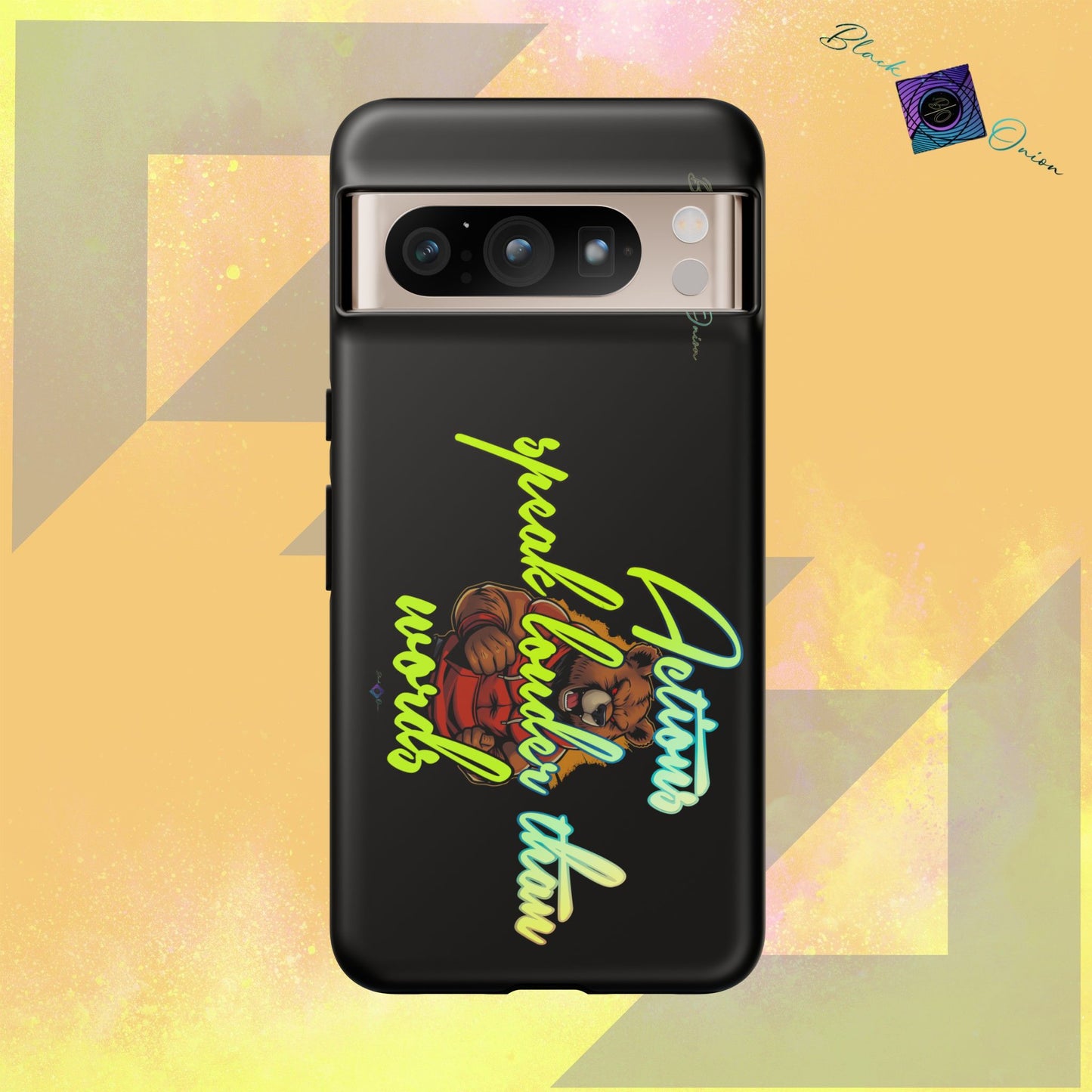 BlackOnion Brand New Phone Case - with Motivational Workout Motif ‘Actions speak lauder ‘💪🔥🫵