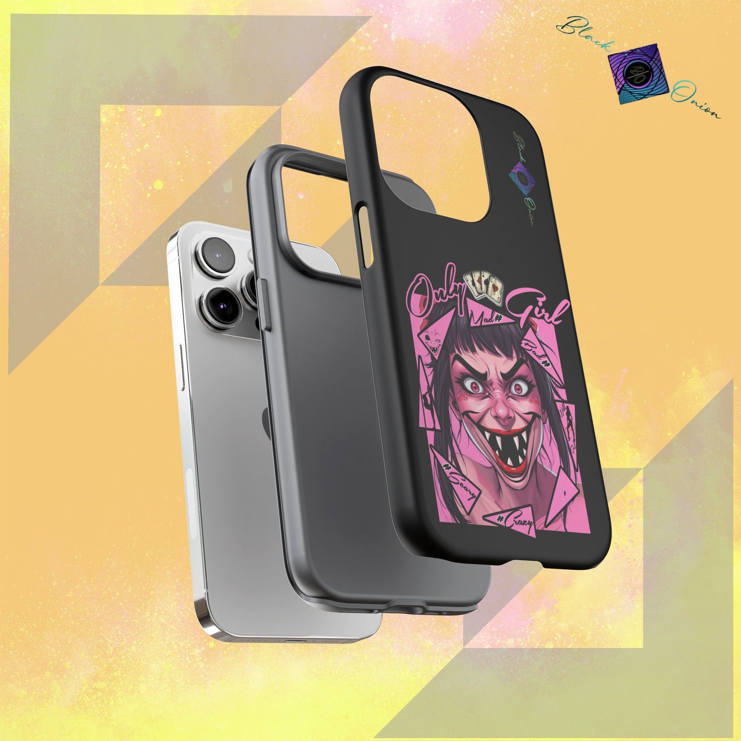 BlackOnion Brand New Phone Case - with Motivational Workout Motif’ Mad Girl💋🌸 ‘🔥🫵