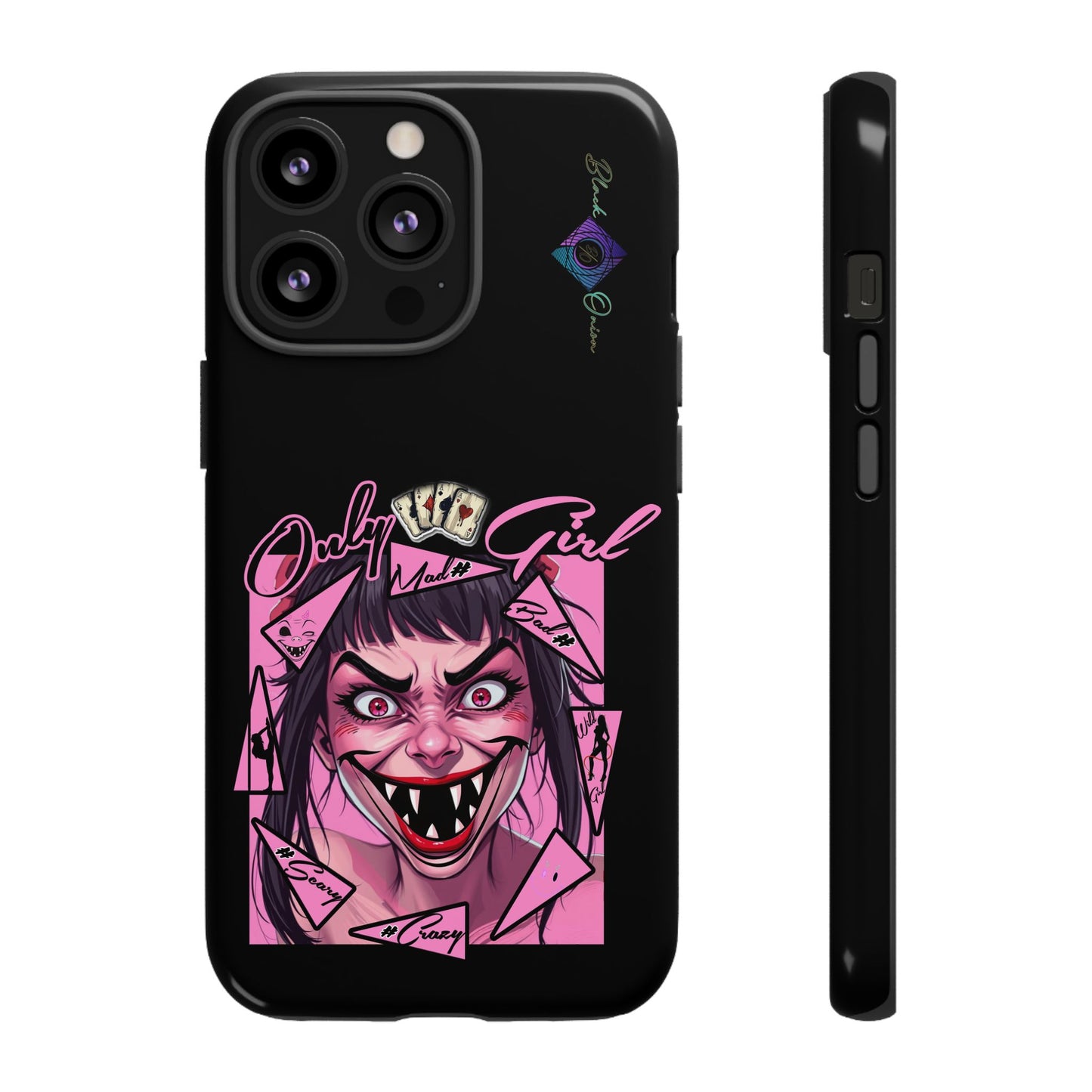 BlackOnion Brand New Phone Case - with Motivational Workout Motif’ Mad Girl💋🌸 ‘🔥🫵