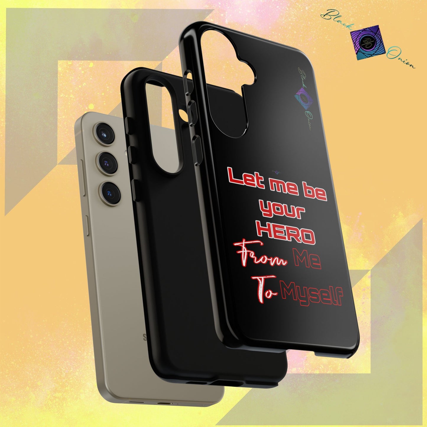 BlackOnion Brand New Phone Case - with Motivational Workout Motif’Let me be your Hero ‘💪🔥🫵