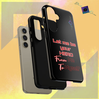 BlackOnion Brand New Phone Case - with Motivational Workout Motif’Let me be your Hero ‘💪🔥🫵