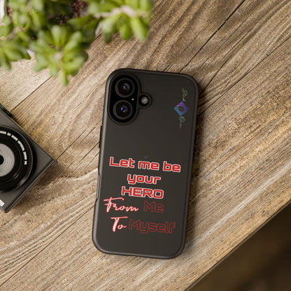 BlackOnion Brand New Phone Case - with Motivational Workout Motif’Let me be your Hero ‘💪🔥🫵