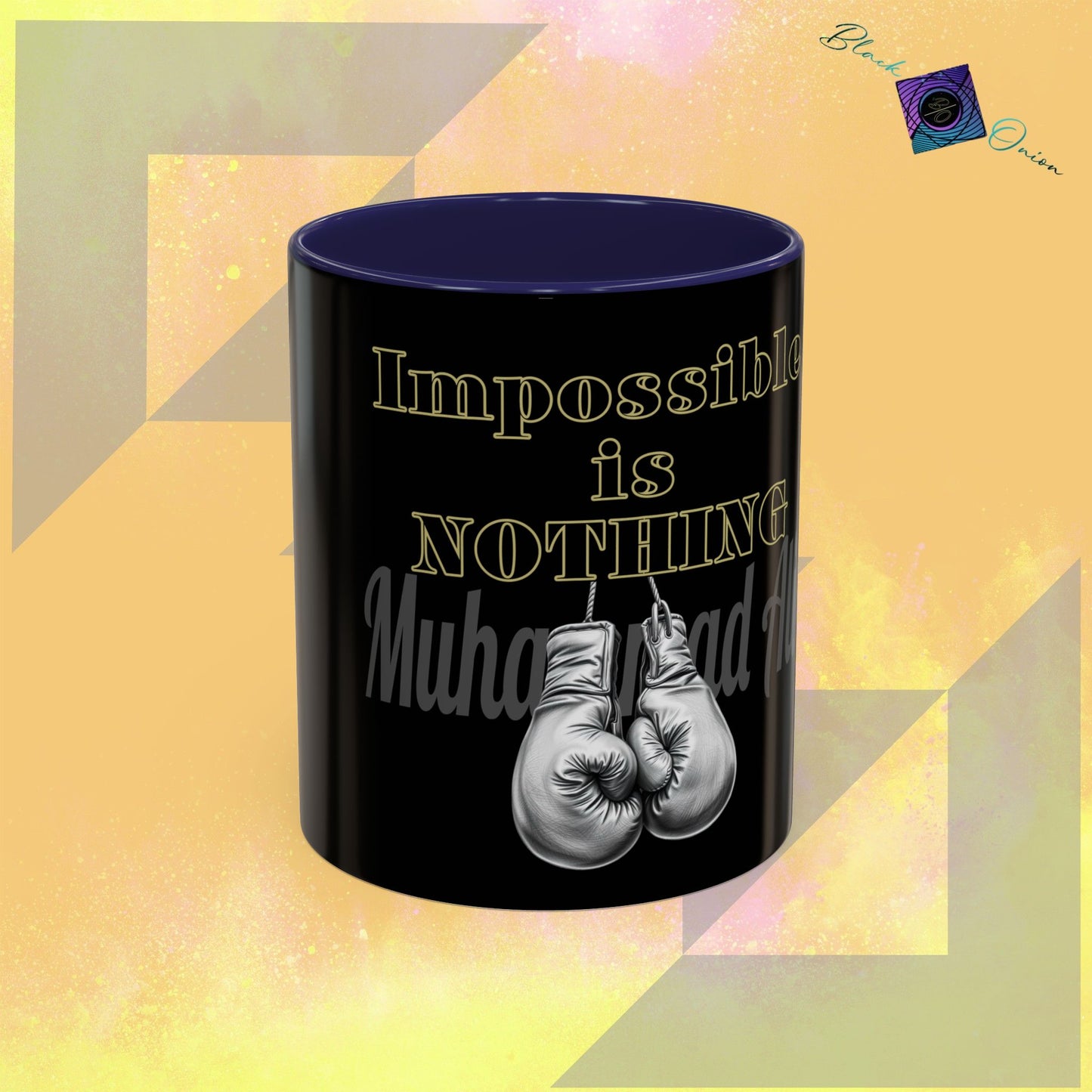 BlackOnion Coffee Mug 2 with Workout Motif ‘Impossible is NothingV2’🫵🔥💪