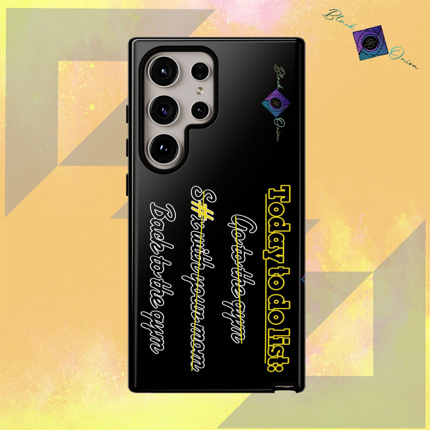 BlackOnion Brand New Phone Case - with Motivational Workout Motif’Today to do list ‘💪🔥🫵