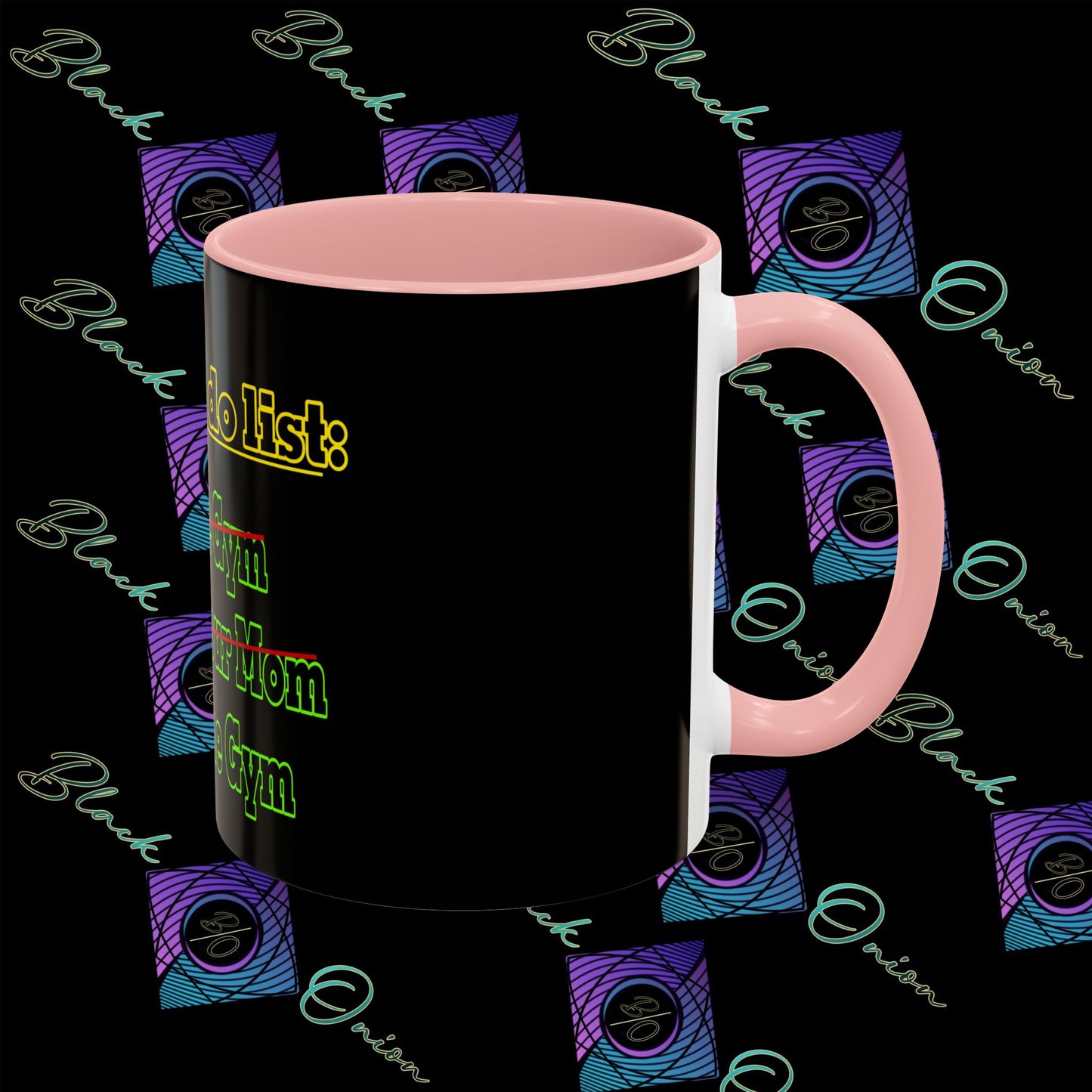 BlackOnion Coffee Mug 2 with Workout Motif ‘Today To Do List V2’🫵🔥💪