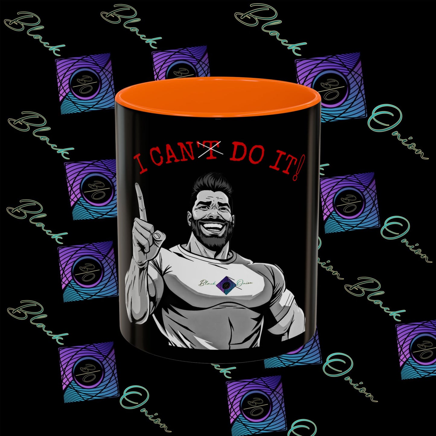BlackOnion Coffee Mug 2 with Workout Motif ‘I Can Do It V2’🫵🔥💪